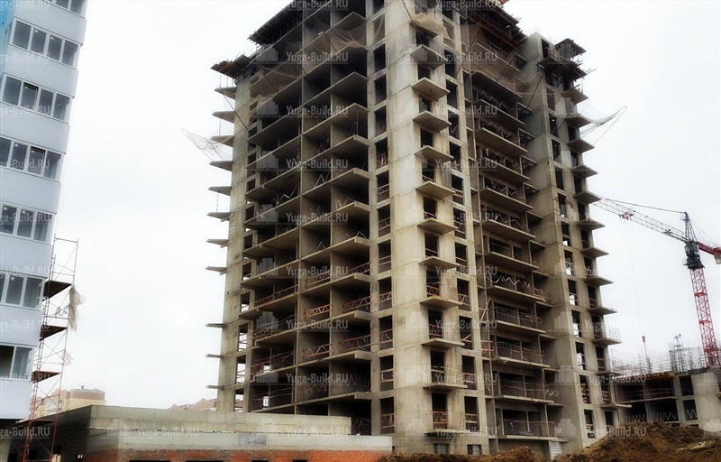 Ноябрь 2015 г. Литер 1: Финальные работы по отделке фасада и внутренней отделке. Литер 2: перекрытия 14-15го этажей. Литер 3: Этап 4го этажа